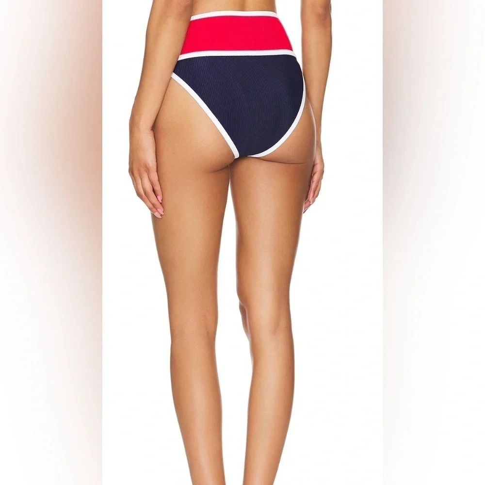 BEACH RIOT Carlotta American Colorblock High waist Bikini Bottom